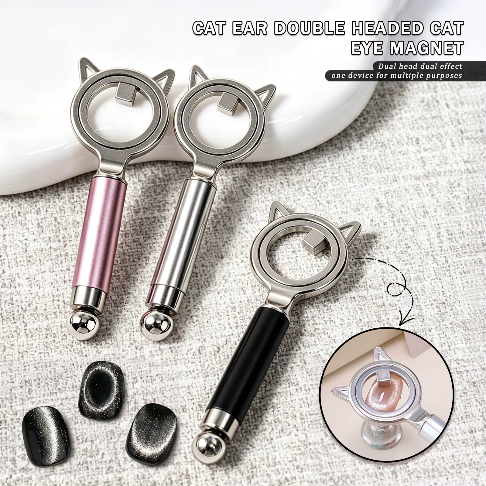 Stylo magnétique pour gel œil de chat en forme d'oreilles de chat