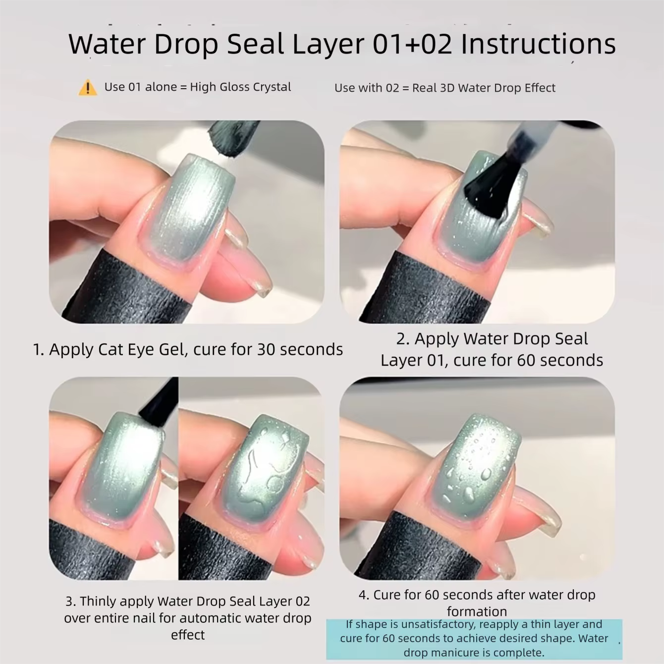 MIANEL 10ML/PCS Gel de finition transparent effet goutte d'eau sans résidu