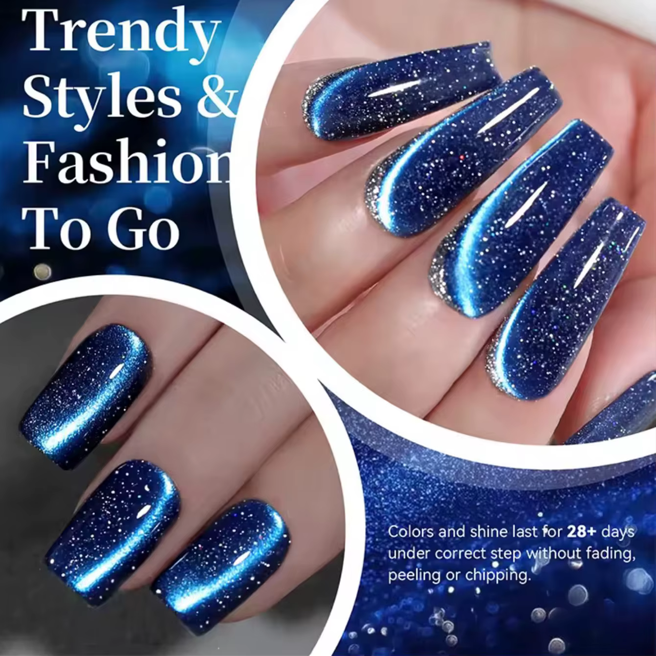 MIANEL 10ML Vernis à ongles gel effet œil de chat bleu profond 2026