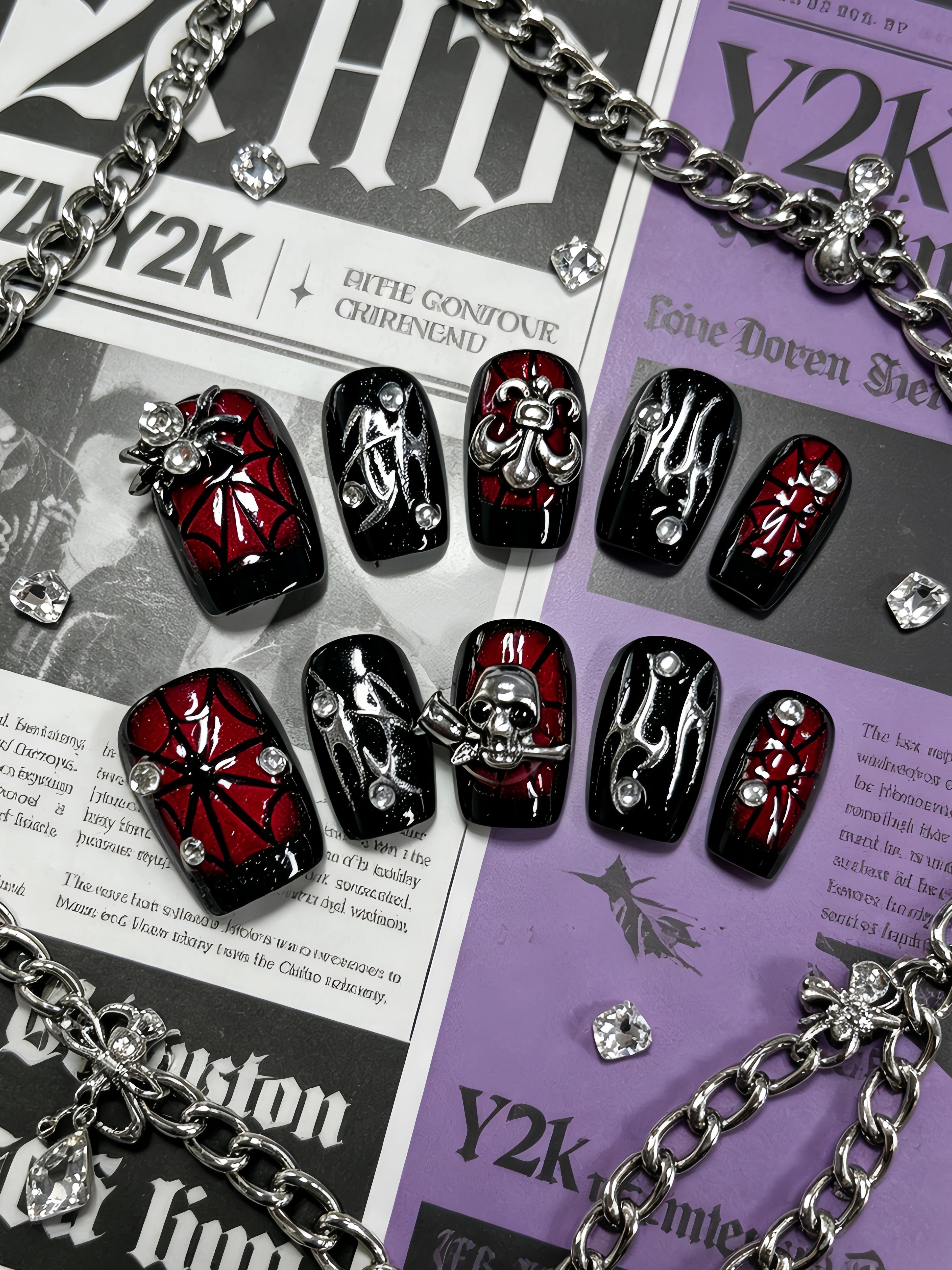 10 ongles courts de forme carrée
