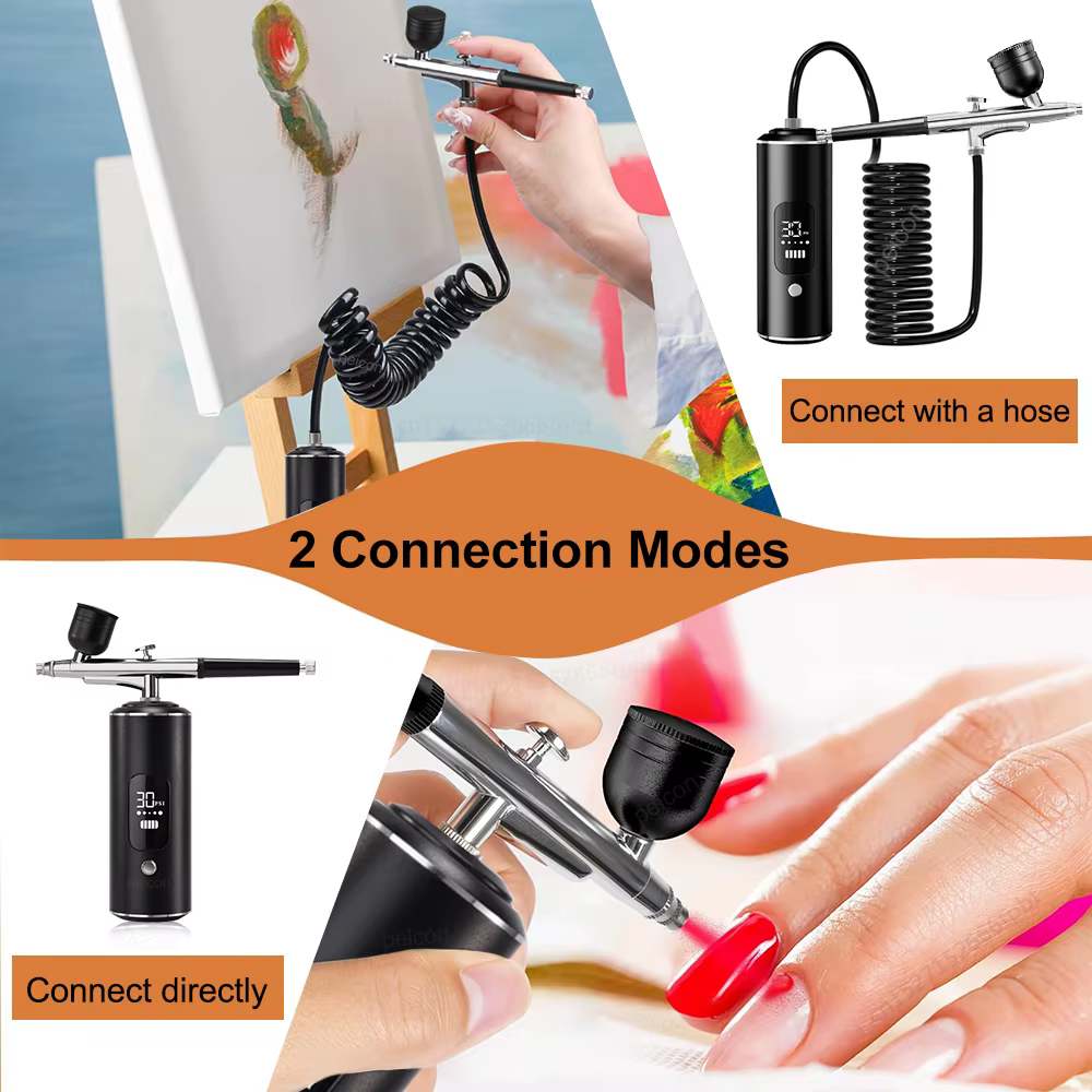 Aérographe pour ongles avec compresseur