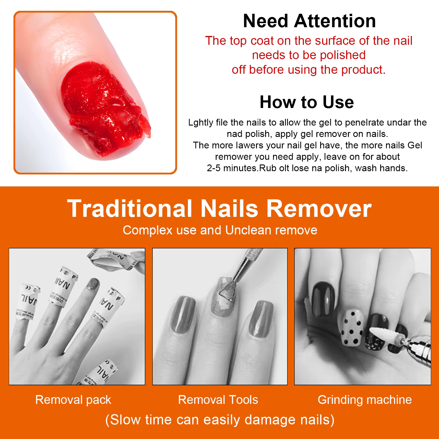 TWOING Dissolvant de vernis à ongles en gel