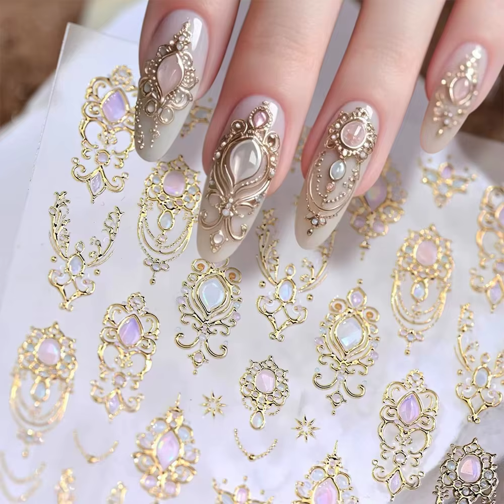 Autocollants d'art d'ongles 5D luxueux