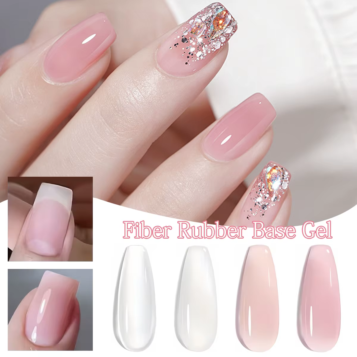 Gel de base en fibre hypoallergénique Groillim - Gel à ongles à séchage rapide