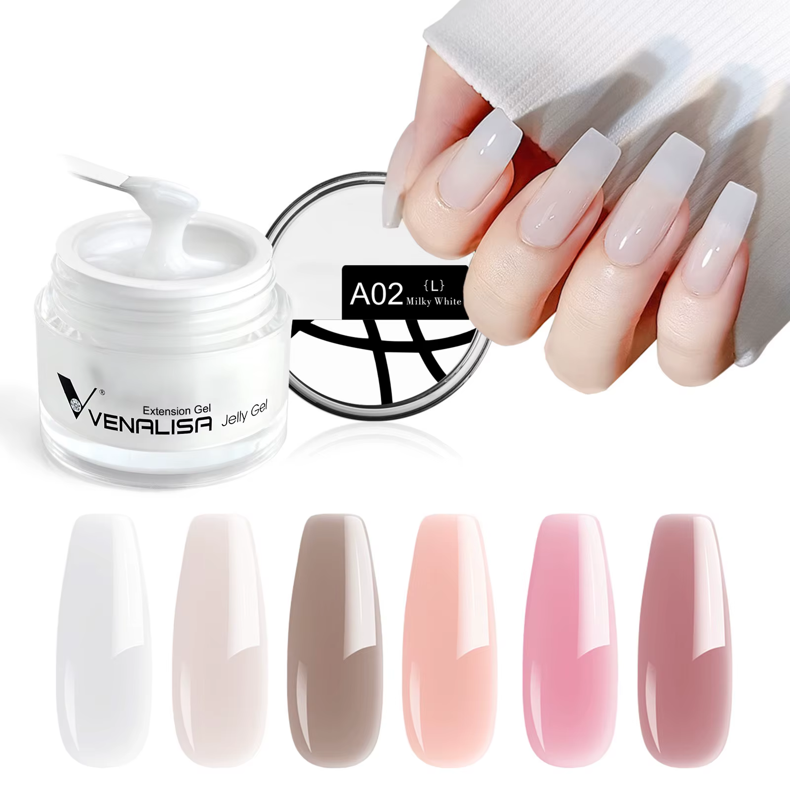VENALISA Gel de gelée 50ml rose Collection nue ne brûle pas Gel dur tremper UV LED Extension douce constructeur ongles Gel manucure