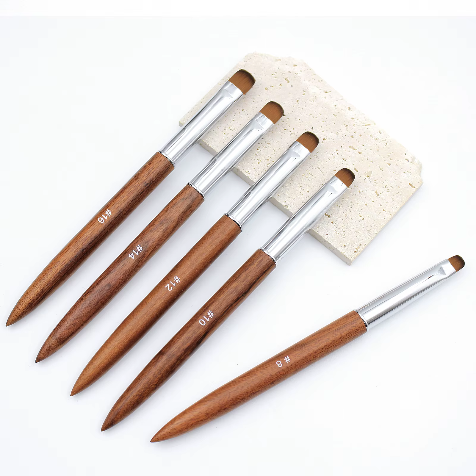 Pinceau à ongles français avec manche en bois de santal