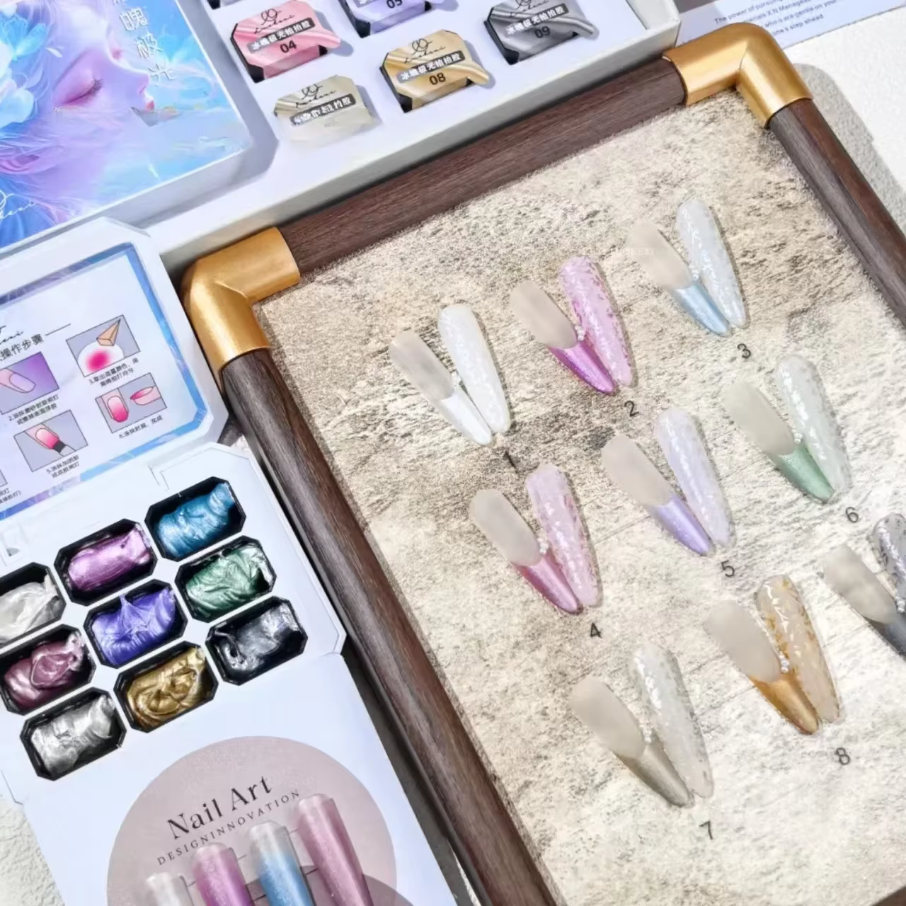 Kit de vernis gel perlé pour estampage d'ongles