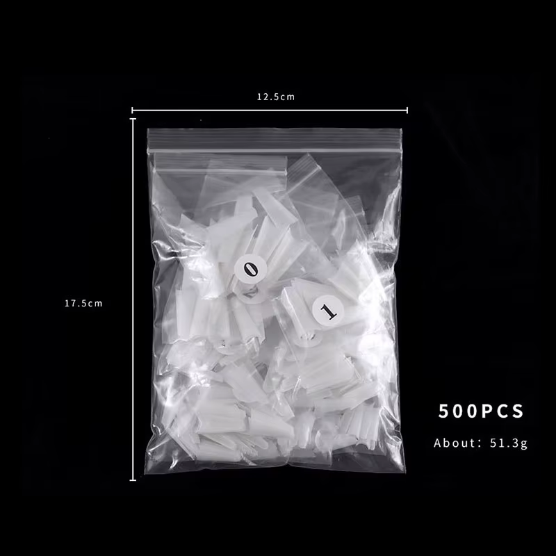 500 faux ongles Art conseils français naturel cercueil Transparent
