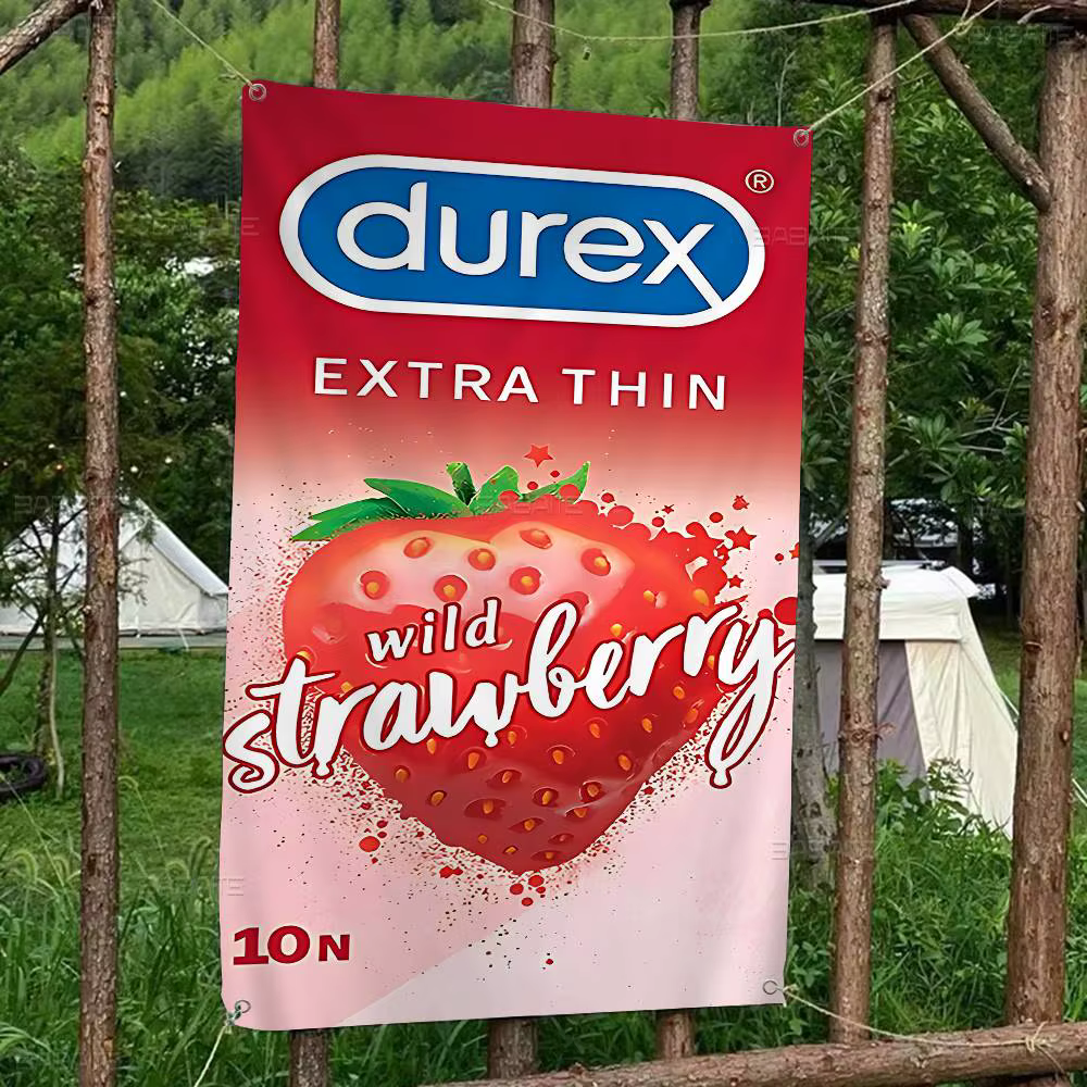 Préservatif Sexy de marque D-Durexes, grand drapeau imprimé, Art, salle de Science-Fiction, décoration de maison, bannière