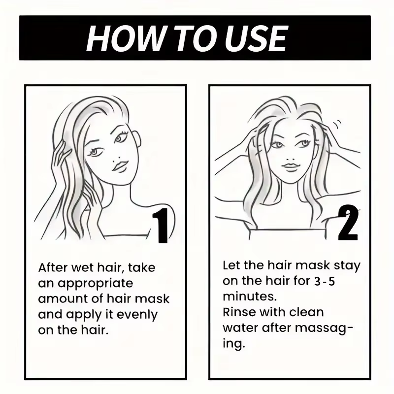 Masque capillaire magique à la kératine, crème réparatrice protéinée pour lisser les cheveux secs, crépus et abîmés, soin professionnel lissant, brillant et hydratant en profondeur 60G/30G