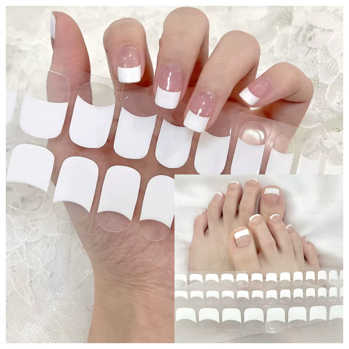 Ensemble d'autocollants pour ongles en Gel Semi-durci