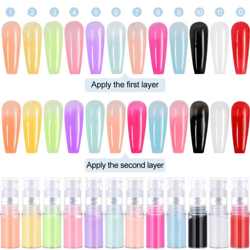 Poudre de pulvérisation ombrée pour Nail Art