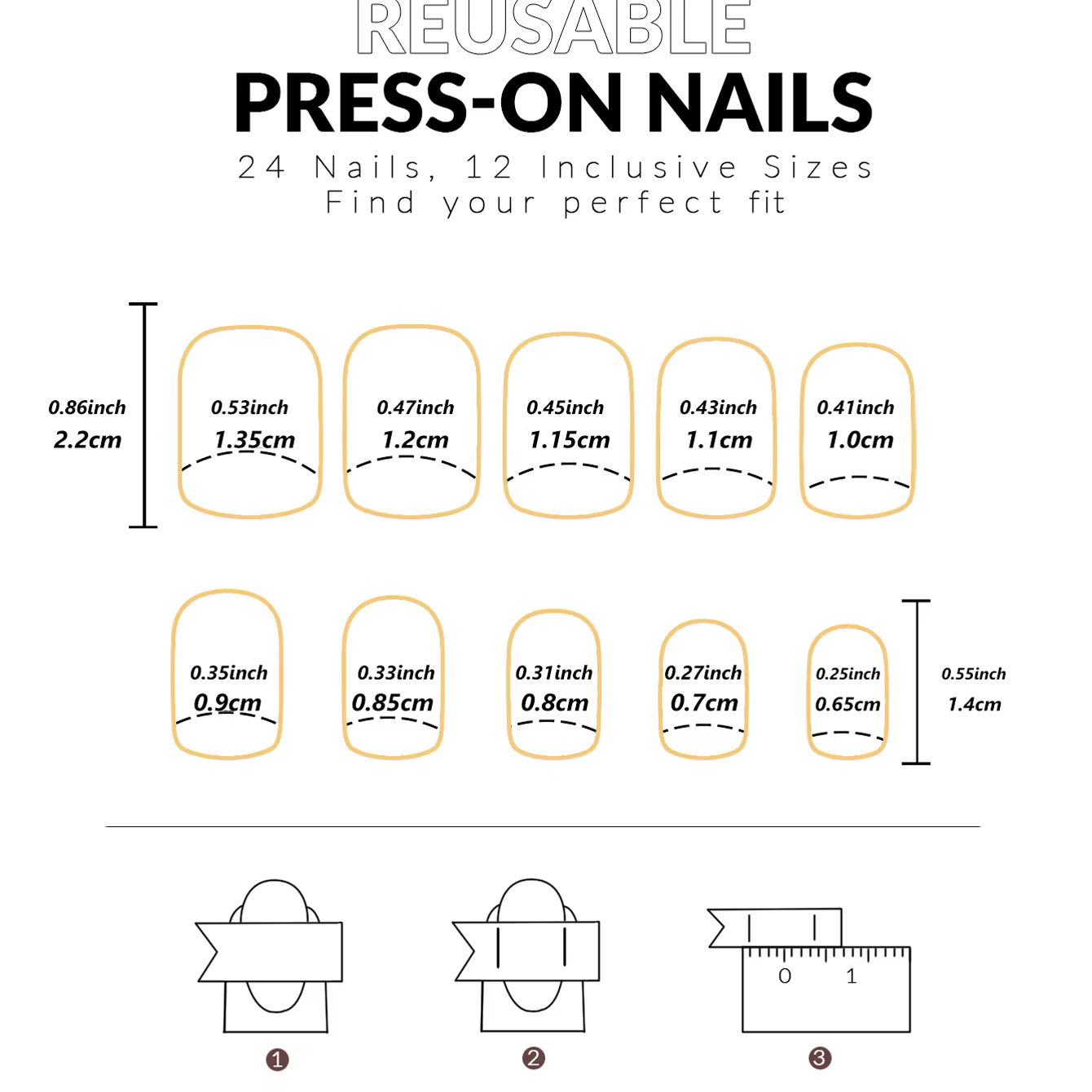 Faux ongles courts et carrés