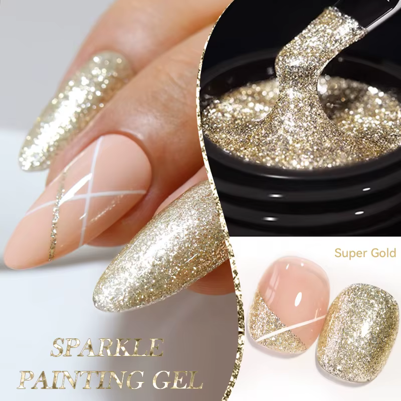 Bankrupty N PRETTY-Verhéritage à Ongles Gel Pailmétrage Platinum Rose Gold