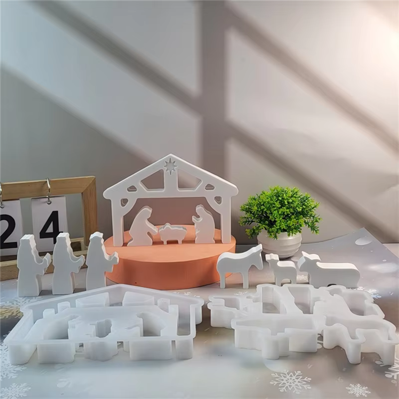 VELIF-la scène de naissance de jésus, moule DIY, décoration de noël, ameublement de maison