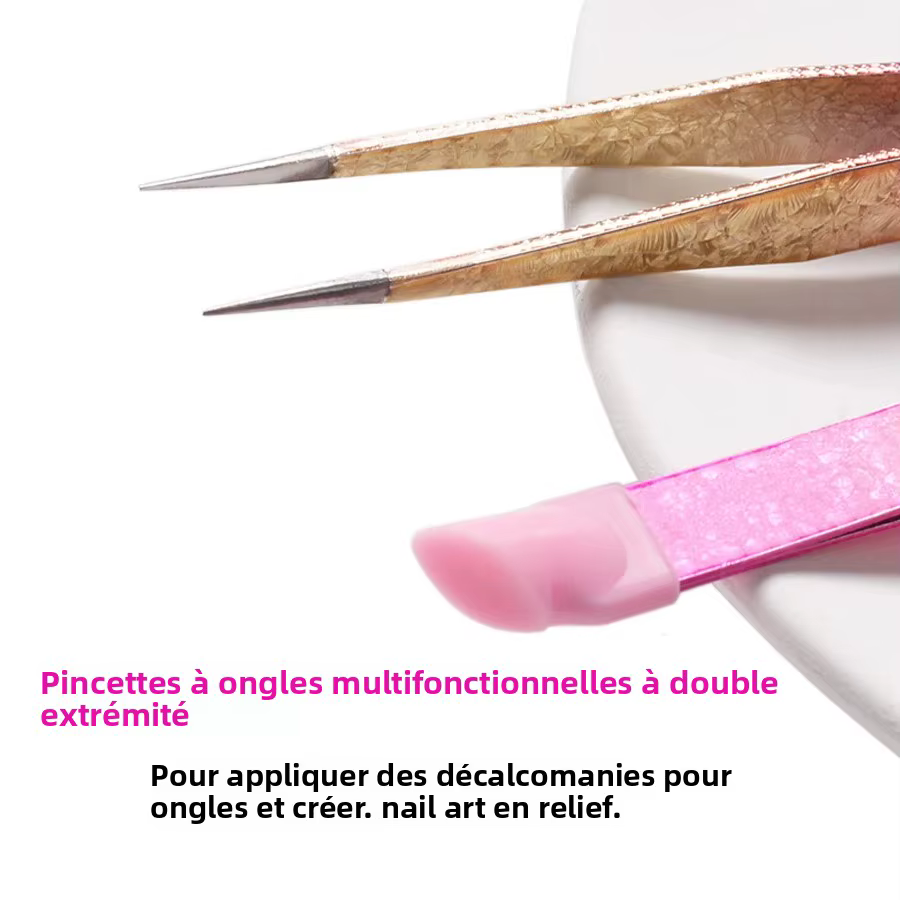 Pincettes à ongles en Silicone à Double extrémité avec tête de pressage