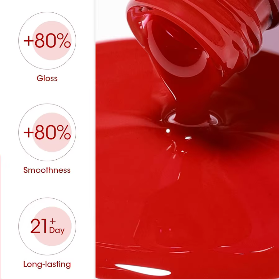 Vernis à ongles Gel rouge Semi Permanent
