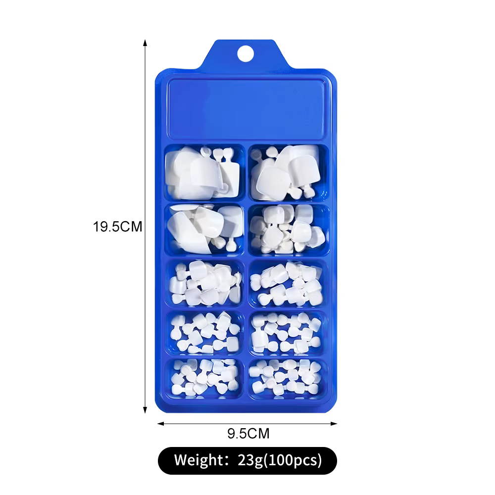 100 pièces classique blanc faux ongles court carré couverture complète presse sur l'ongle artificiel