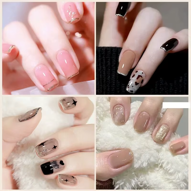 Vernis à ongles Gel réfléchissant 4 couleurs Gel UV or argent noir Nail Art durable brillant 5ml platine paillettes
