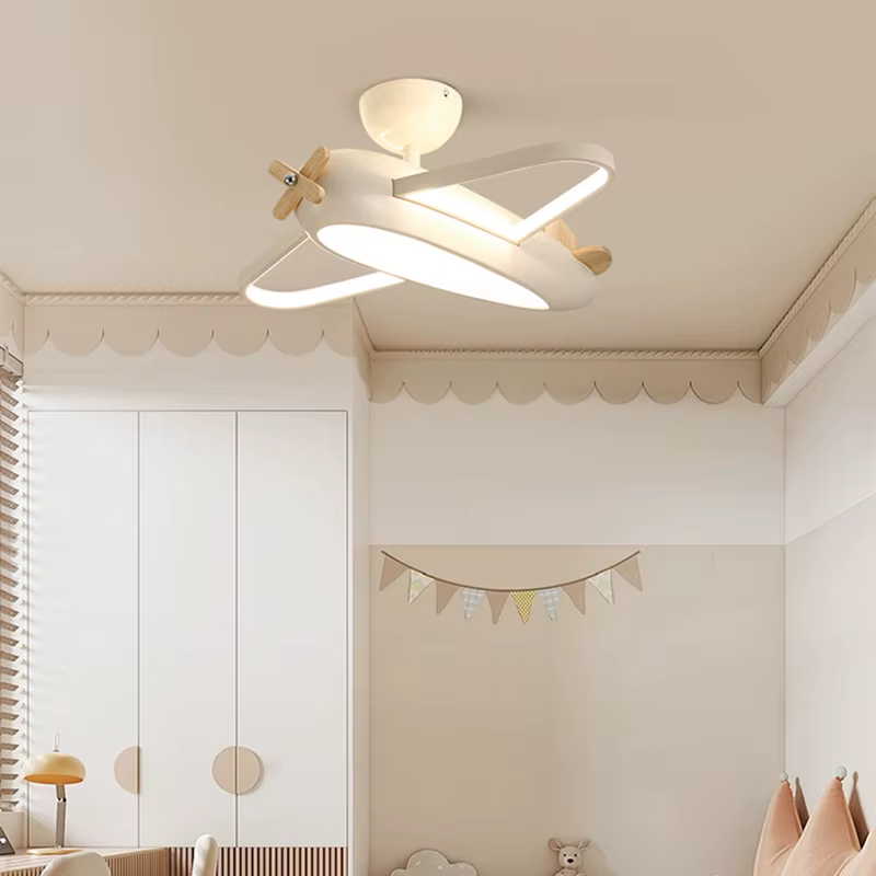 Plafonnier avion dessin animé enfants plafonnier Design créatif Led lampe blanche salon salle à manger bébé chambre décor lampe