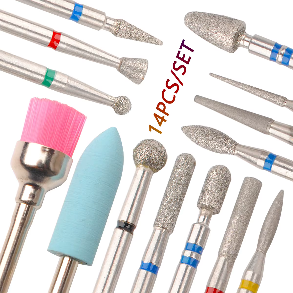 14 pièces/ensemble perceuse à ongles Machine peu