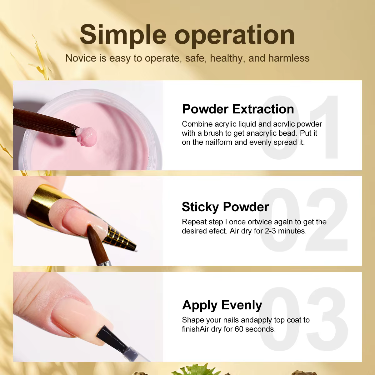 LIMEGIRL 5 couleurs poudre acrylique pour ongles professionnel rose clair blanc nu polymère pour Extension d'ongles