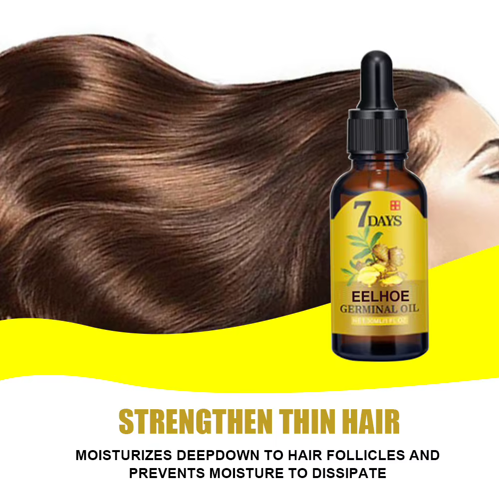 EELHOE – huile de gingembre pour la croissance des cheveux, pour le Massage du cuir chevelu, traitement des follicules pileux, soins capillaires, Essence germinale pour la repousse et la perte