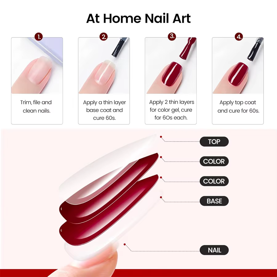 Vernis à ongles Gel rouge bordeaux