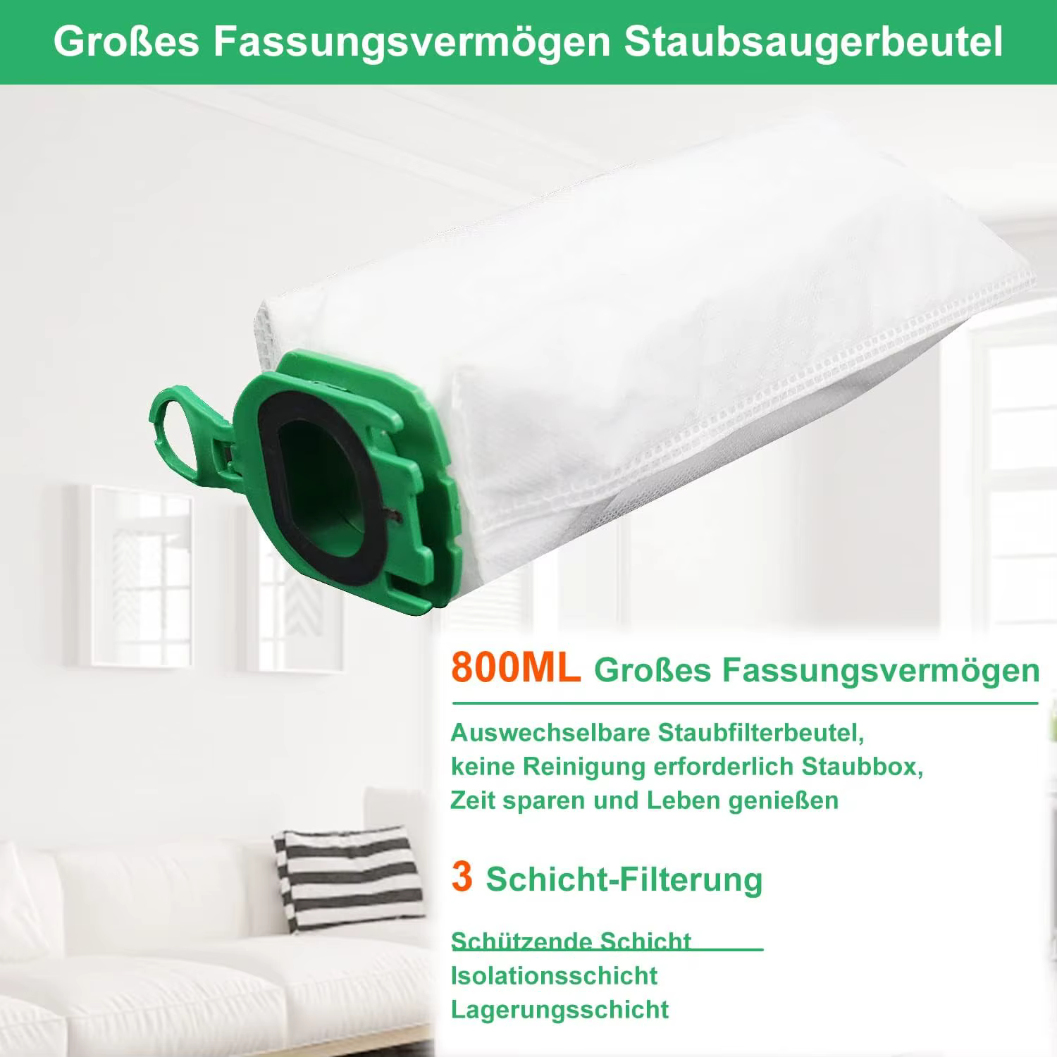 Sacs de remplacement pour aspirateur Kobold VB100, 10 pièces, sac de nettoyage pour Vorwerk, sacs à poussière
