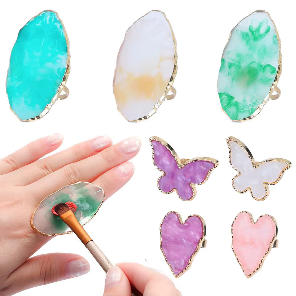 Rim Agate Finger Ring Painting Palette