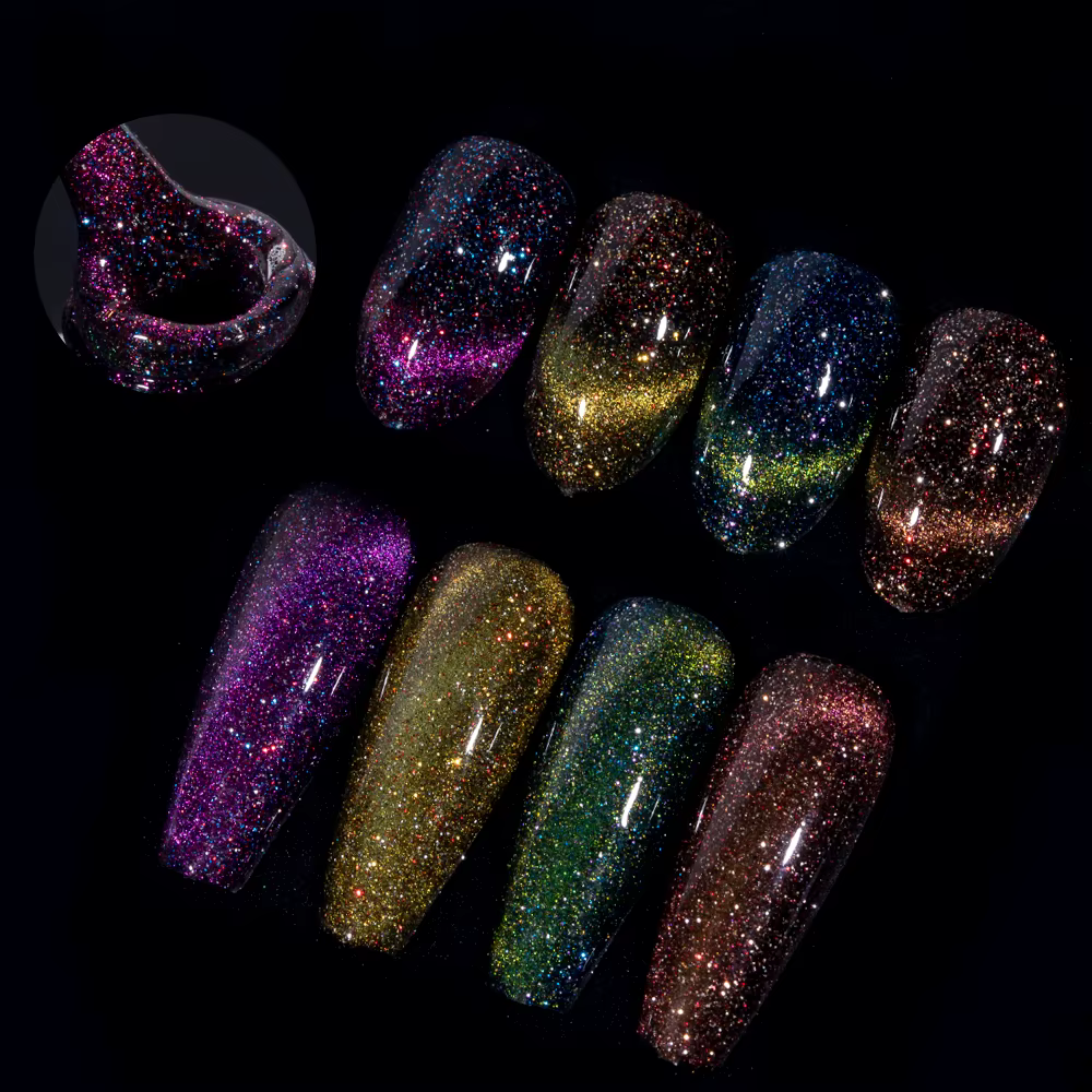 KODIES GEL-Verhéritage gel œil de chat, semi-permanent, laser magnétique UV, diamant coulé, paillettes, gel yeux de chat, vernis pour manucure, 15ml, nouveau