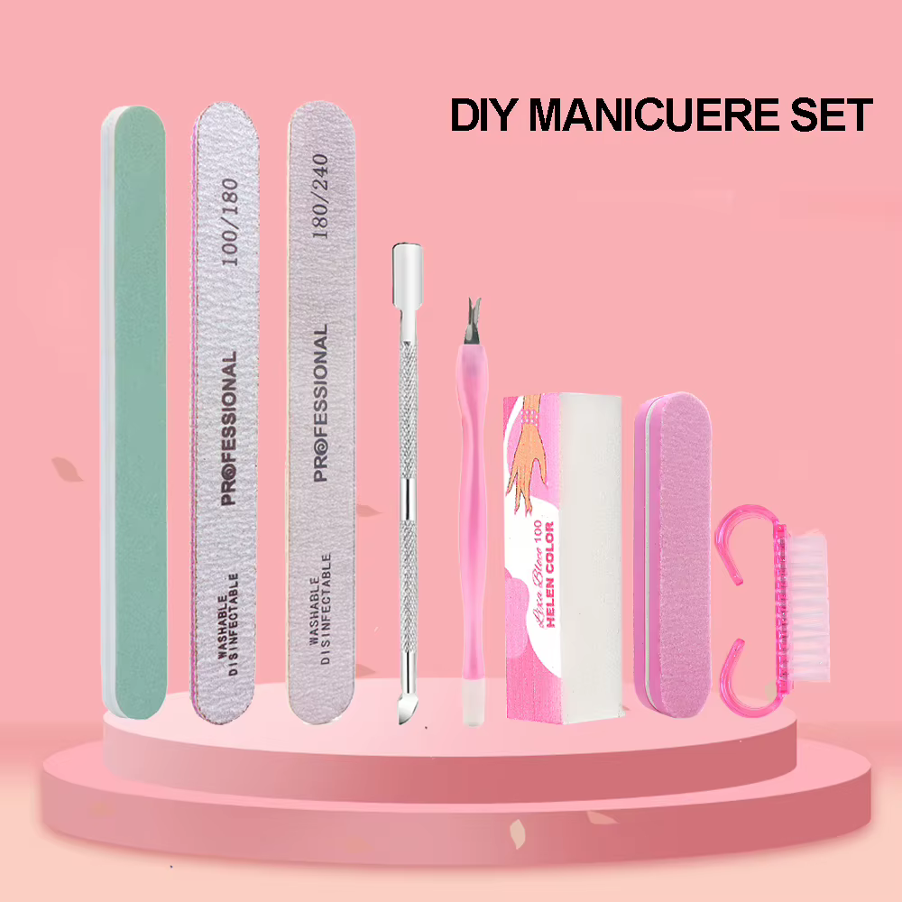 Kit d'outils de manucure et pédicure professionnel 8 pièces/ensemble : lime à ongles