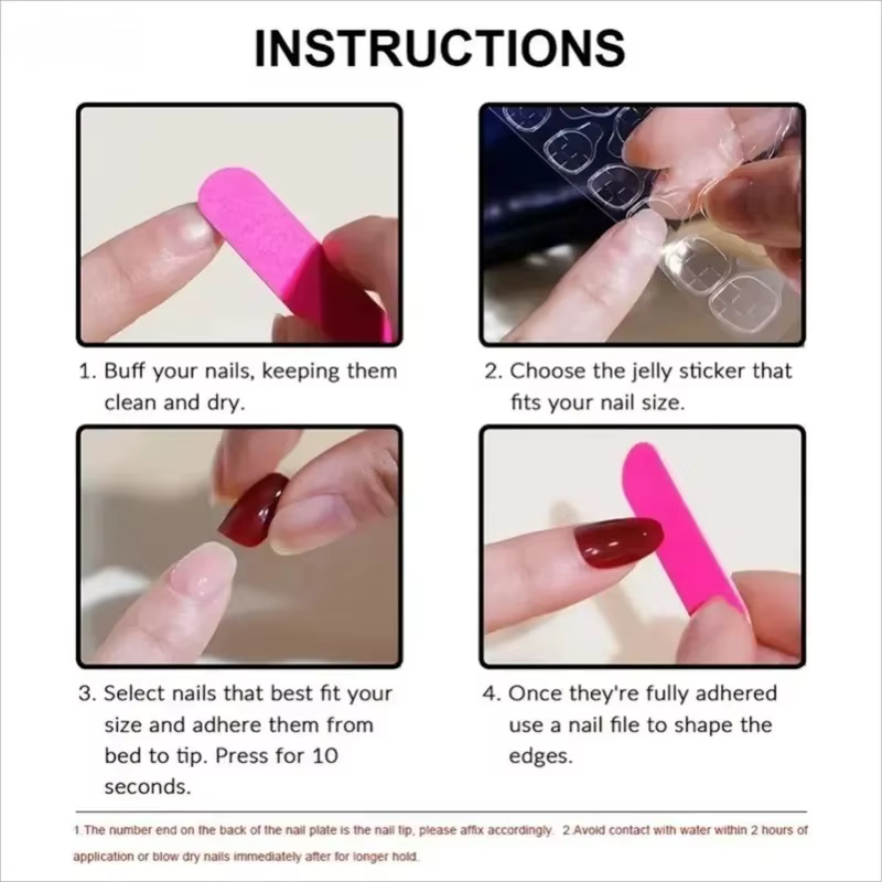24 faux ongles frais en forme d'amande avec colle