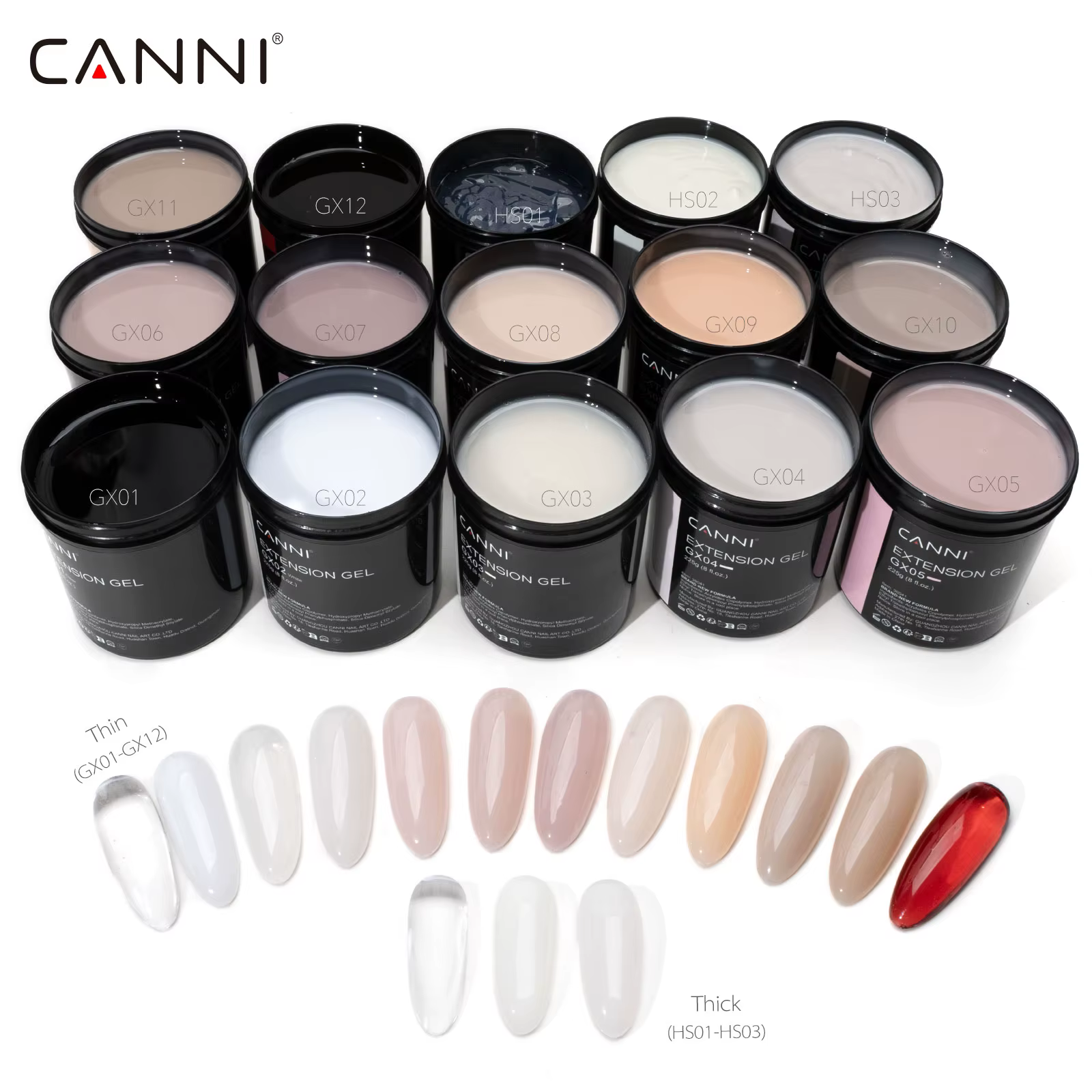 Gel de construction pour extensions d'ongles CANNI 8 oz SANS TPO