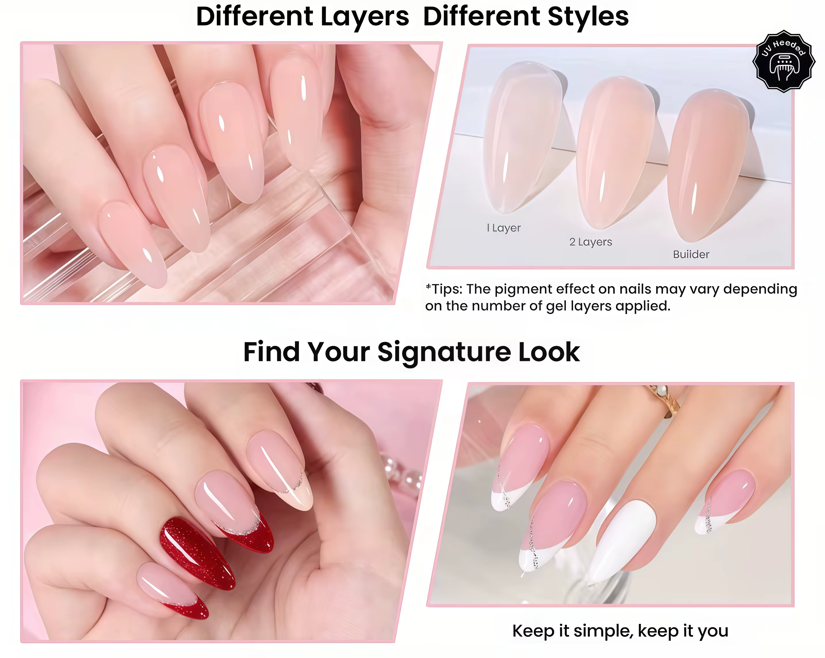 Gel Constructeur Jelly Blanc Nude Rose Haute Dureté pour Extension d'Ongles