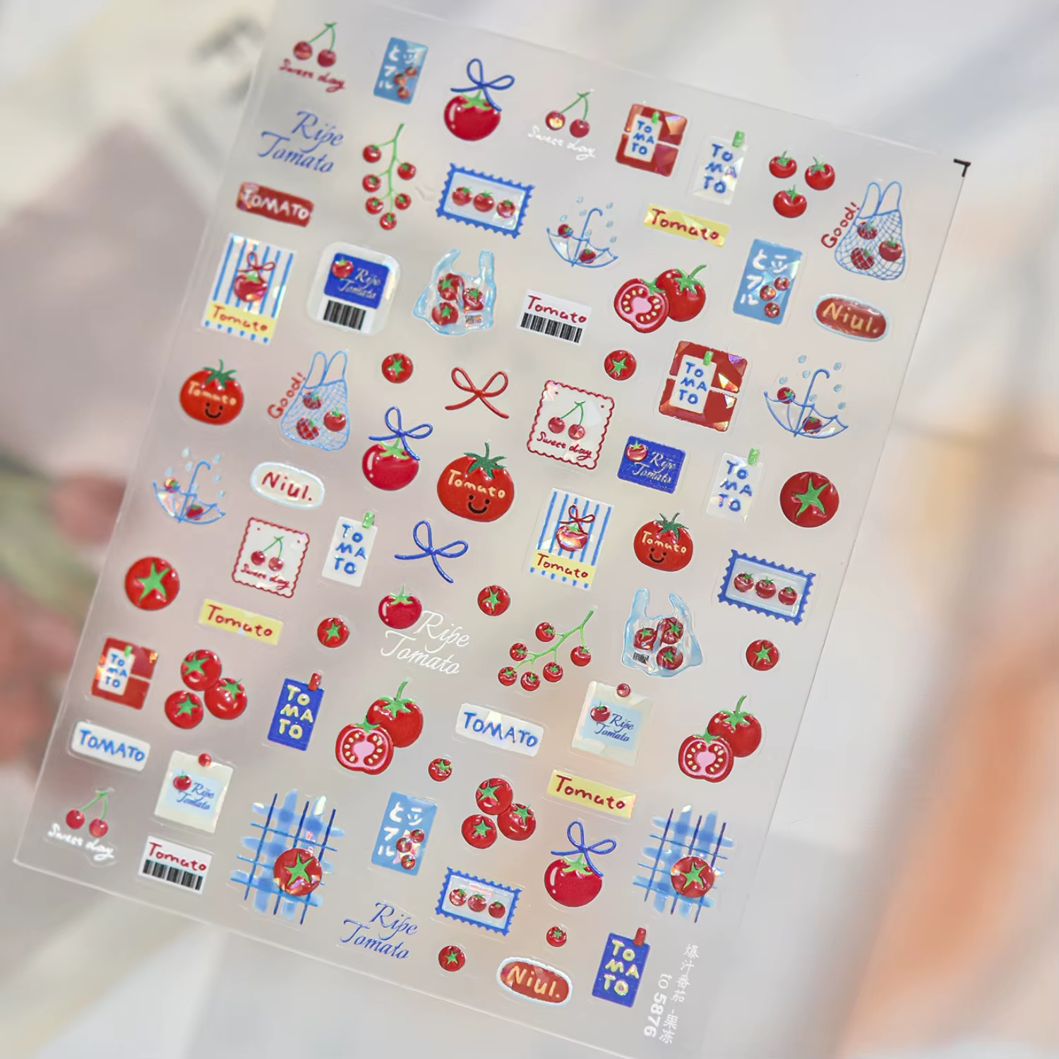 Autocollants 5D pour ongles motif tomate amusant