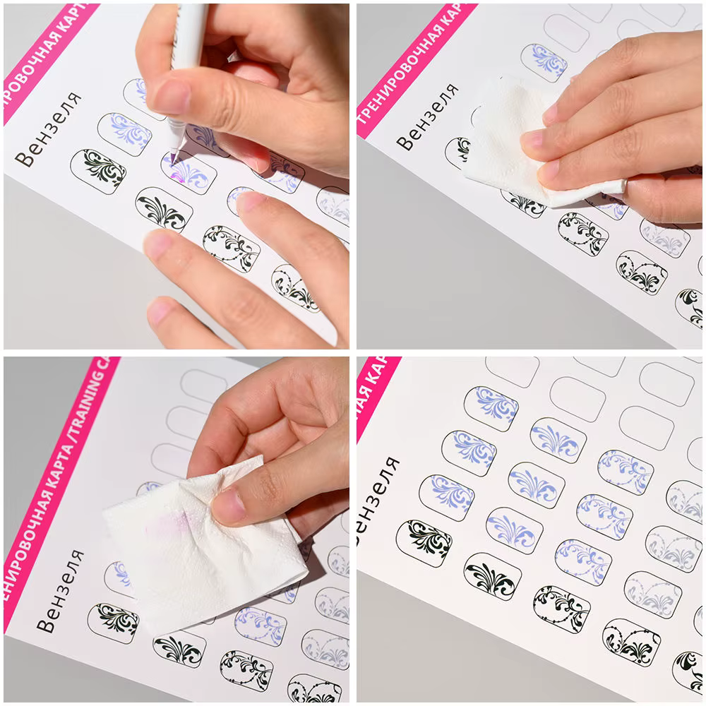 Livre de modèles réutilisables pour la pratique du nail art – Outil d'apprentissage et de dessin pour la manucure