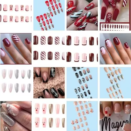 Style de faux ongles de Noël