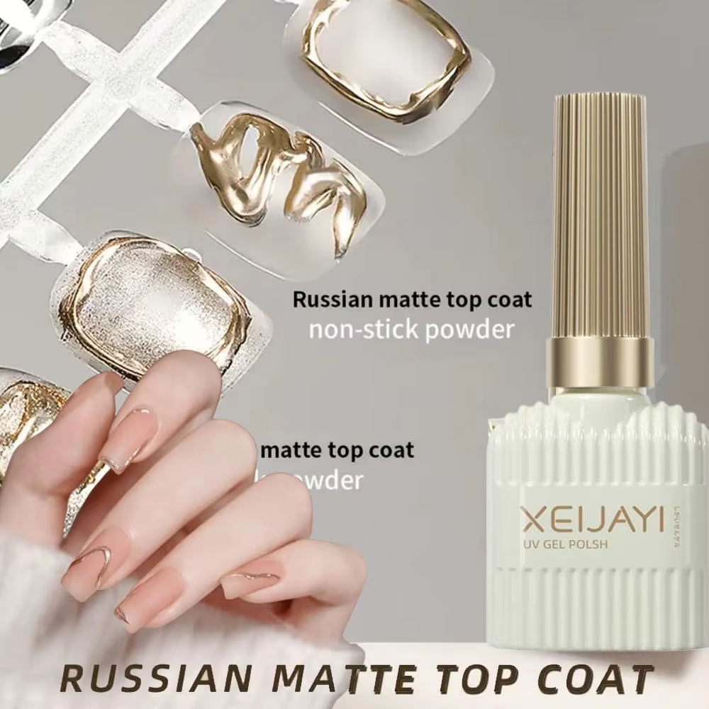 1pc 0.51oz 15ml russe mat couche de finition Gel vernis antiadhésif poudre fonctionnelle Gel