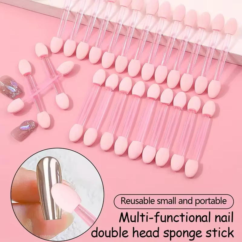 Brosse à ongles Double face chromée rose noir