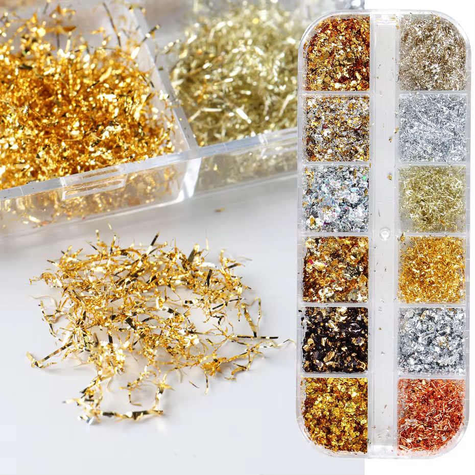 Feuilles d'or pour ongles magnifiques