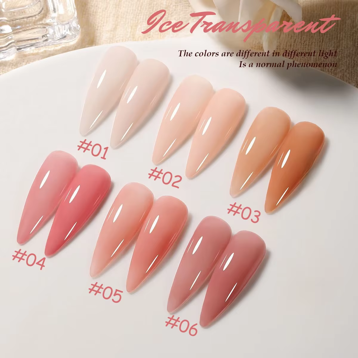 MIANEL 1 pièce 12ML Vernis à ongles gel poudre nude transparent effet glace blanchissant