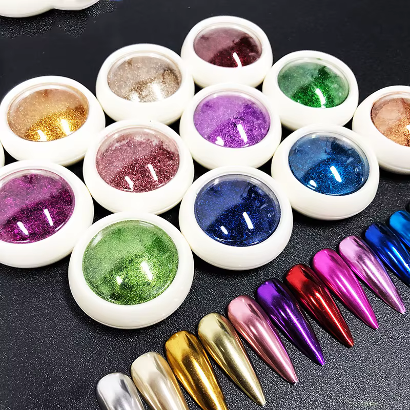 1 pot métallique miroir Chrome poudre à ongles holographique Laser argenté doré