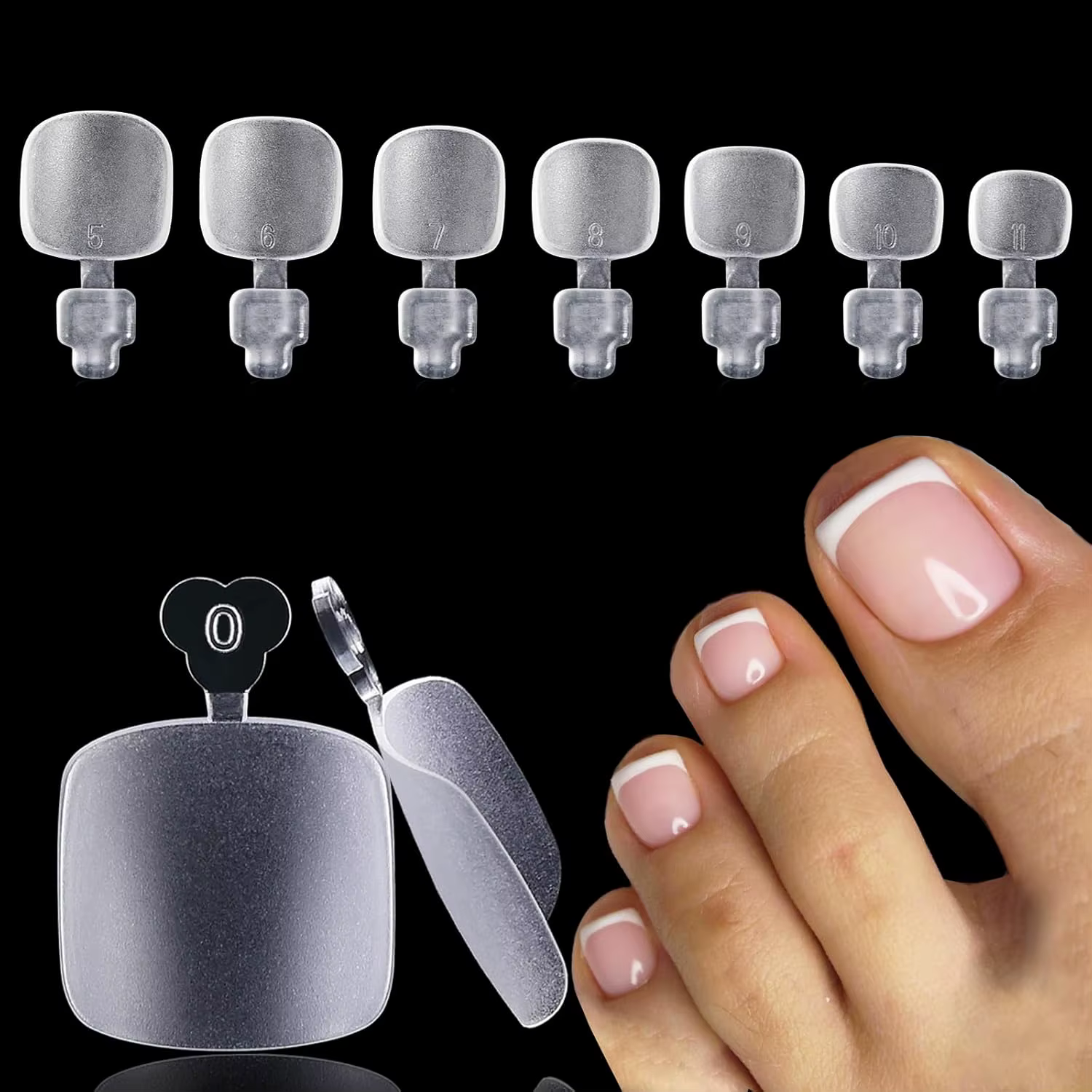 120/150/600 pièces faux ongles givrés court carré faux Gel doux couverture complète pré-forme orteil pointe presse sur l'extension des ongles des orteils