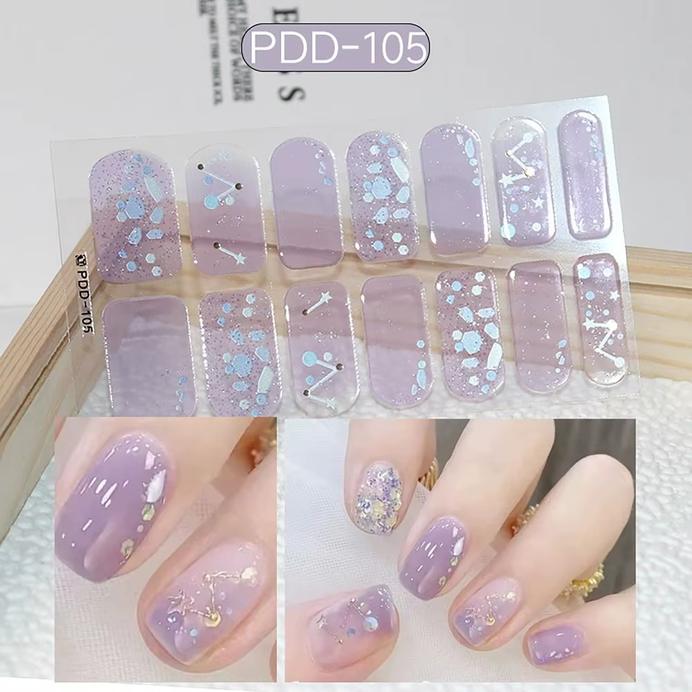 14 bandes d'autocollants pour ongles en Gel
