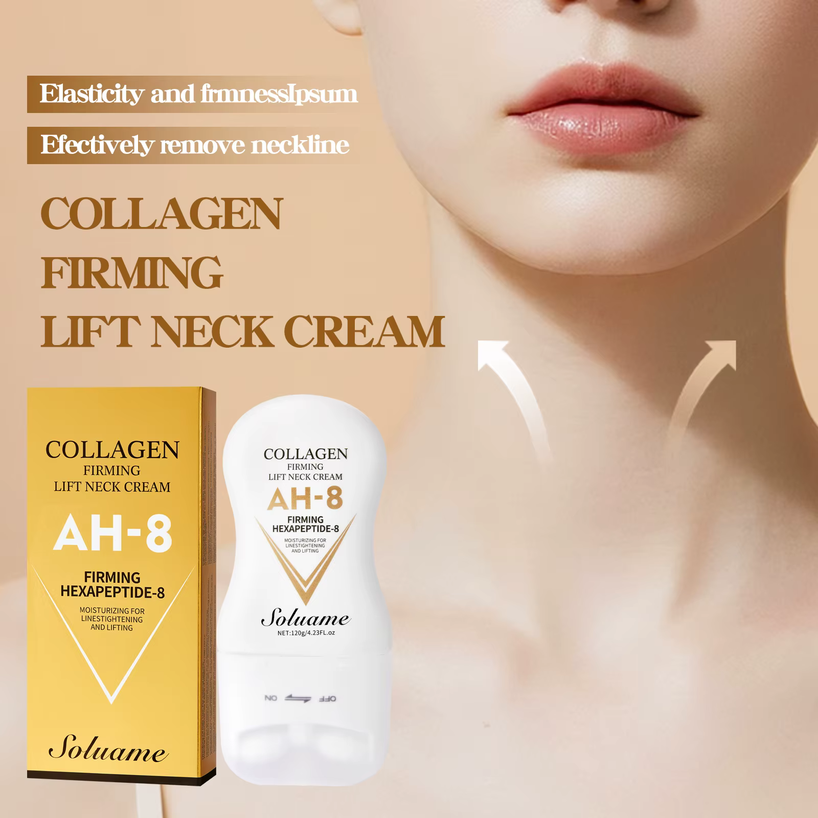 Ensemble de crème pour les yeux et crème pour le cou, Massage au collagène, Contour des yeux hydratant et raffermissant, Lotion pour le cou avec rouleau de Massage, facile à absorber