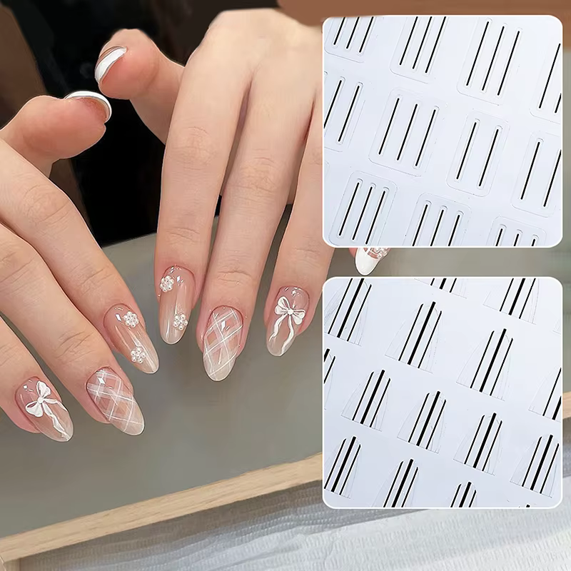 Formes d'ongles Guides de pointe de frange autocollant conseils d'art d'ongle