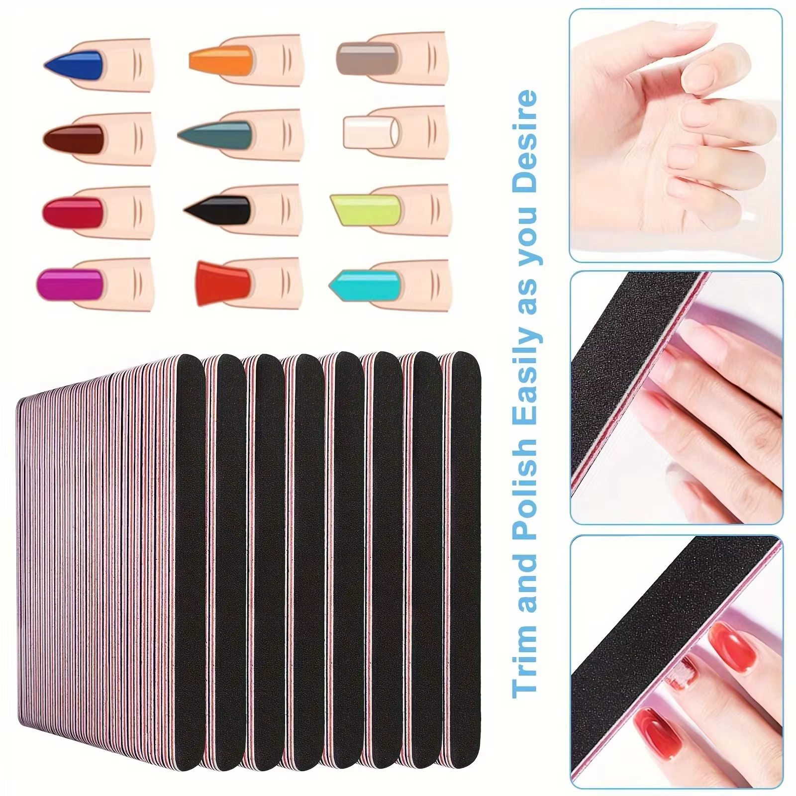 50-100 pièces limes à ongles