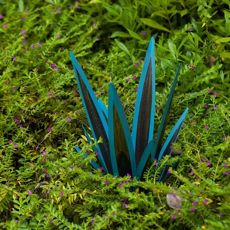 Sculpture de paysage de Tequila artificielle d'agave en métal, plante d'agave en métal, décoration de maison rustique peinte à la main