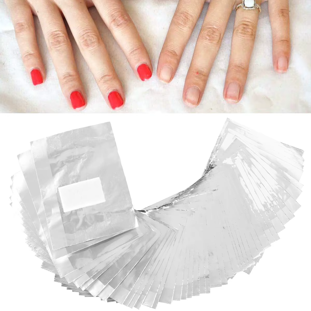 500PC ongles serviette étain retrait feuille aluminium
